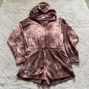 FP Movement Tie Dye Elastic Waist Terry Cloth Romper Boho‎ Sporty Preppy Sz S